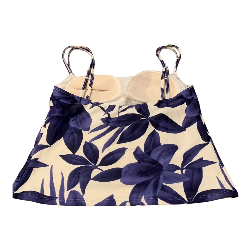 LA BLANCA Tropical Swimsuit Tankini Top 12 - Picture 2 of 5
